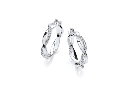 Rhodium Plated | Twisted Earrings